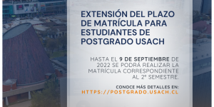 extensión del plazo de matrícula hasta el 9 de septiembre